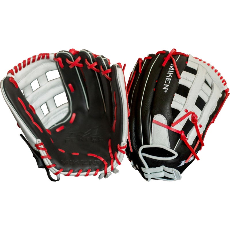 Miken | PLAYERS SERIES Slowpitch Softball Glove | Sizes 13.5" | LHT | Black / White - Image 1